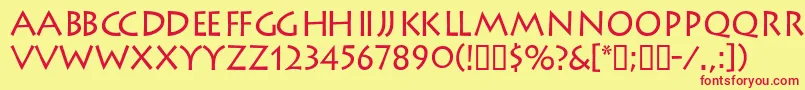 LiteratdbNormal Font – Red Fonts on Yellow Background