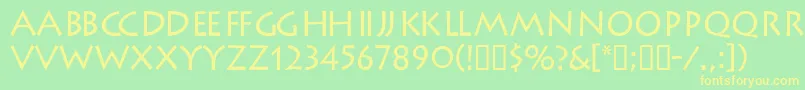 フォントLiteratdbNormal – 黄色の文字が緑の背景にあります