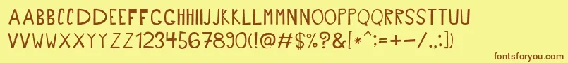 Jek5 Font – Brown Fonts on Yellow Background