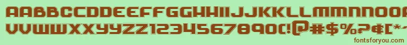 Soldieracadexpand-fontti – ruskeat fontit vihreällä taustalla
