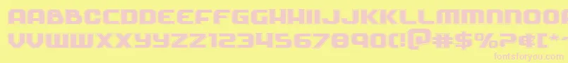 Soldieracadexpand-fontti – vaaleanpunaiset fontit keltaisella taustalla
