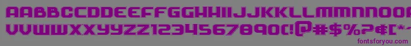 フォントSoldieracadexpand – 紫色のフォント、灰色の背景