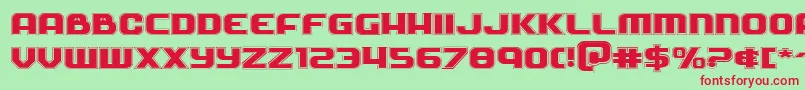 Soldieracadexpand Font – Red Fonts on Green Background