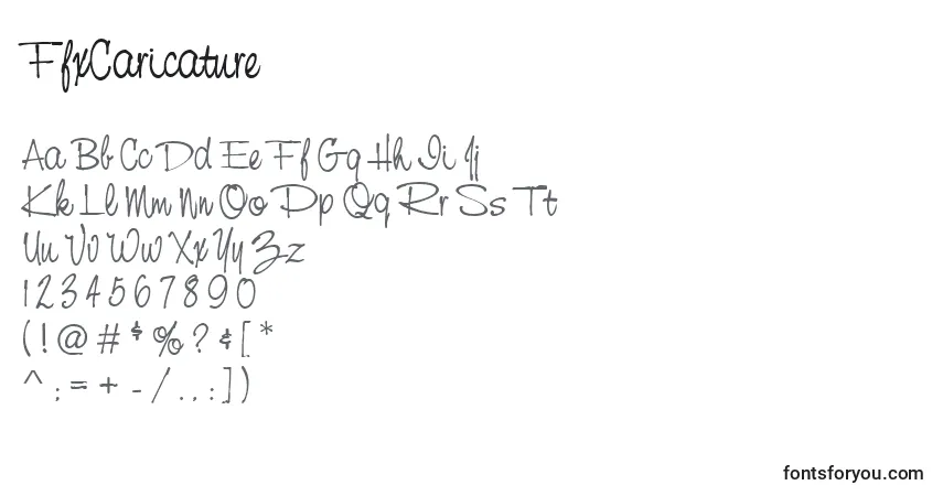 A fonte FfxCaricature – alfabeto, números, caracteres especiais