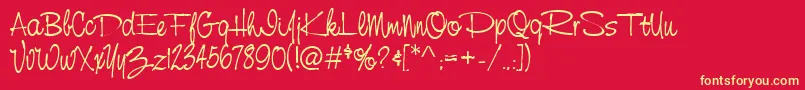 FfxCaricature Font – Yellow Fonts on Red Background