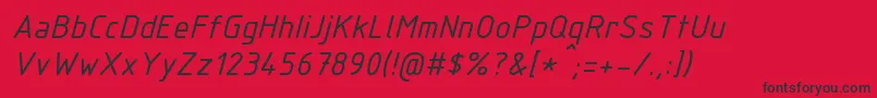 Police IsocpeurItalic – polices noires sur fond rouge