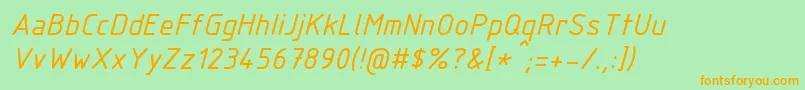 fuente IsocpeurItalic – Fuentes Naranjas Sobre Fondo Verde