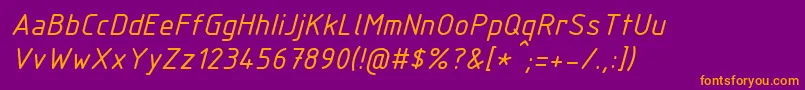 IsocpeurItalic Font – Orange Fonts on Purple Background
