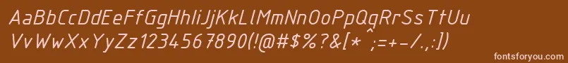 IsocpeurItalicフォントについての詳細 フォントIsocpeurItalic – 茶色の背景にピンクのフォント