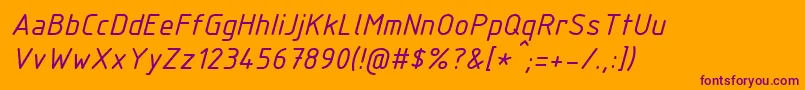 IsocpeurItalic Font – Purple Fonts on Orange Background