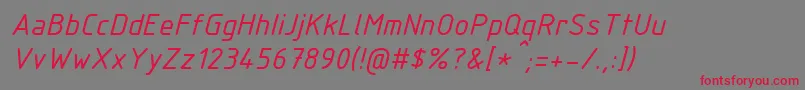 IsocpeurItalic Font – Red Fonts on Gray Background