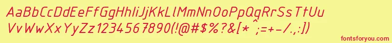 IsocpeurItalic Font – Red Fonts on Yellow Background