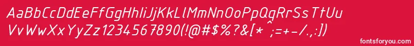 fuente IsocpeurItalic – Fuentes Blancas Sobre Fondo Rojo