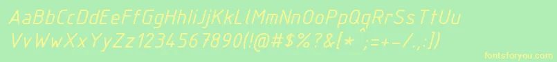 IsocpeurItalic Font – Yellow Fonts on Green Background