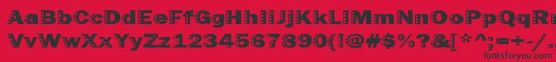 Uncey Font – Black Fonts on Red Background