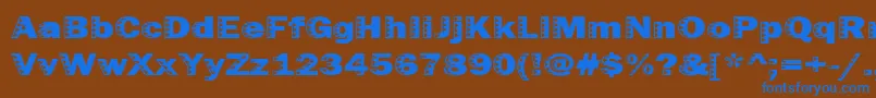 Uncey Font – Blue Fonts on Brown Background