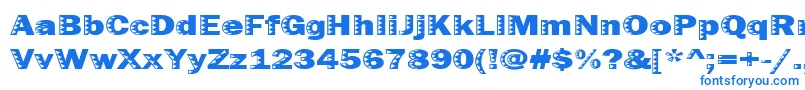 フォントUncey – 白い背景に青い文字