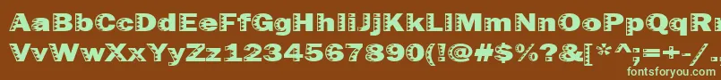 Uncey Font – Green Fonts on Brown Background