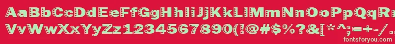 Uncey Font – Green Fonts on Red Background