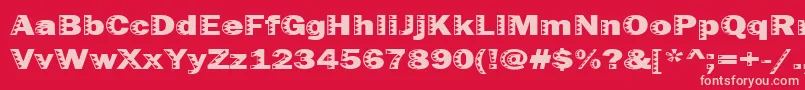 Uncey Font – Pink Fonts on Red Background