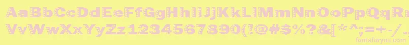 Uncey-fontti – vaaleanpunaiset fontit keltaisella taustalla