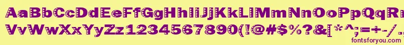 Uncey-fontti – violetit fontit keltaisella taustalla