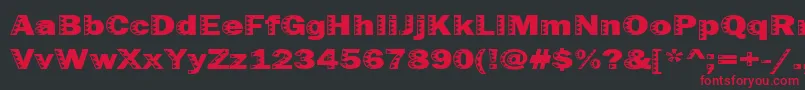 Uncey Font – Red Fonts on Black Background