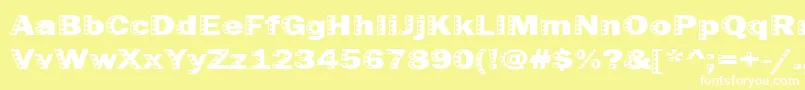 Шрифт Uncey – белые шрифты на жёлтом фоне