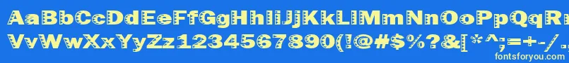 Uncey-fontti – keltaiset fontit sinisellä taustalla
