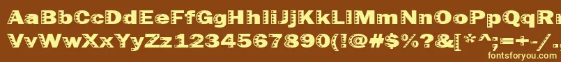 Uncey-fontti – keltaiset fontit ruskealla taustalla