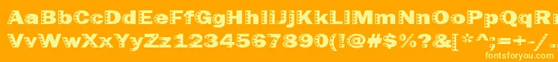Шрифт Uncey – жёлтые шрифты на оранжевом фоне