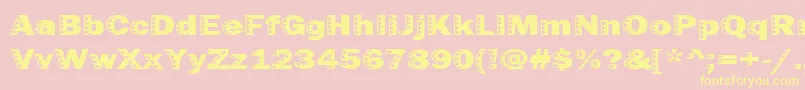 Uncey Font – Yellow Fonts on Pink Background