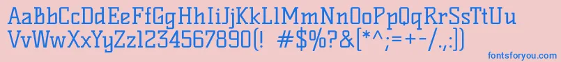 KellySlab Font – Blue Fonts on Pink Background