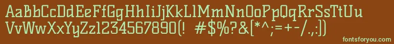 KellySlab-fontti – vihreät fontit ruskealla taustalla