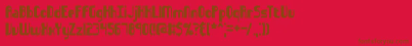 Sideways Font – Brown Fonts on Red Background