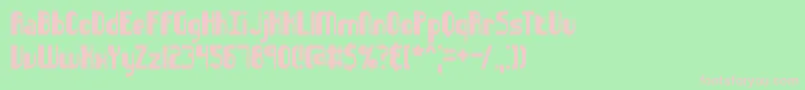 Sideways Font – Pink Fonts on Green Background