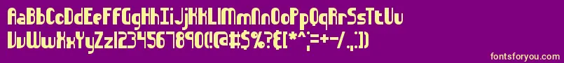 Sideways Font – Yellow Fonts on Purple Background