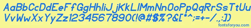 TlSansSerifBoldItalic Font – Blue Fonts on Yellow Background