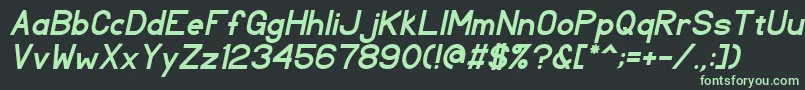 フォントTlSansSerifBoldItalic – 黒い背景に緑の文字