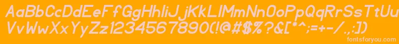 TlSansSerifBoldItalic Font – Pink Fonts on Orange Background