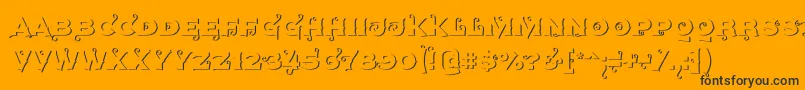 Agreloyout1-Schriftart – Schwarze Schriften auf orangefarbenem Hintergrund