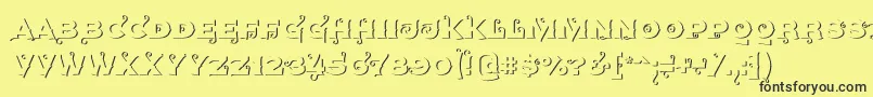 Agreloyout1-Schriftart – Schwarze Schriften auf gelbem Hintergrund