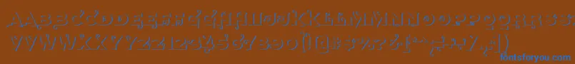 Agreloyout1-Schriftart – Blaue Schriften auf braunem Hintergrund