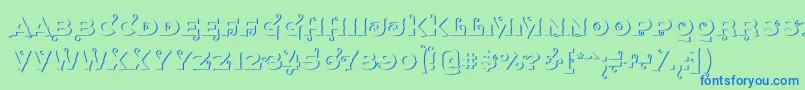 Agreloyout1 Font – Blue Fonts on Green Background