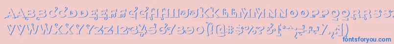 Agreloyout1-fontti – siniset fontit vaaleanpunaisella taustalla