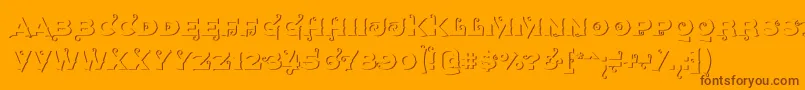 Agreloyout1-Schriftart – Braune Schriften auf orangefarbenem Hintergrund