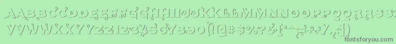 フォントAgreloyout1 – 緑の背景に灰色の文字