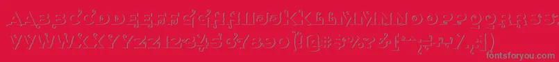 Agreloyout1-Schriftart – Graue Schriften auf rotem Hintergrund
