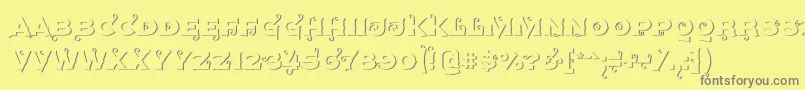 Agreloyout1-fontti – harmaat kirjasimet keltaisella taustalla