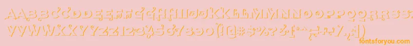 Agreloyout1-fontti – oranssit fontit vaaleanpunaisella taustalla